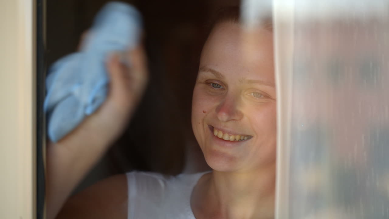 창문을 청소하는 것