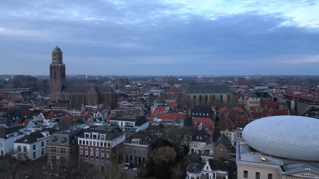 Zwolle drone view during a beautiful day