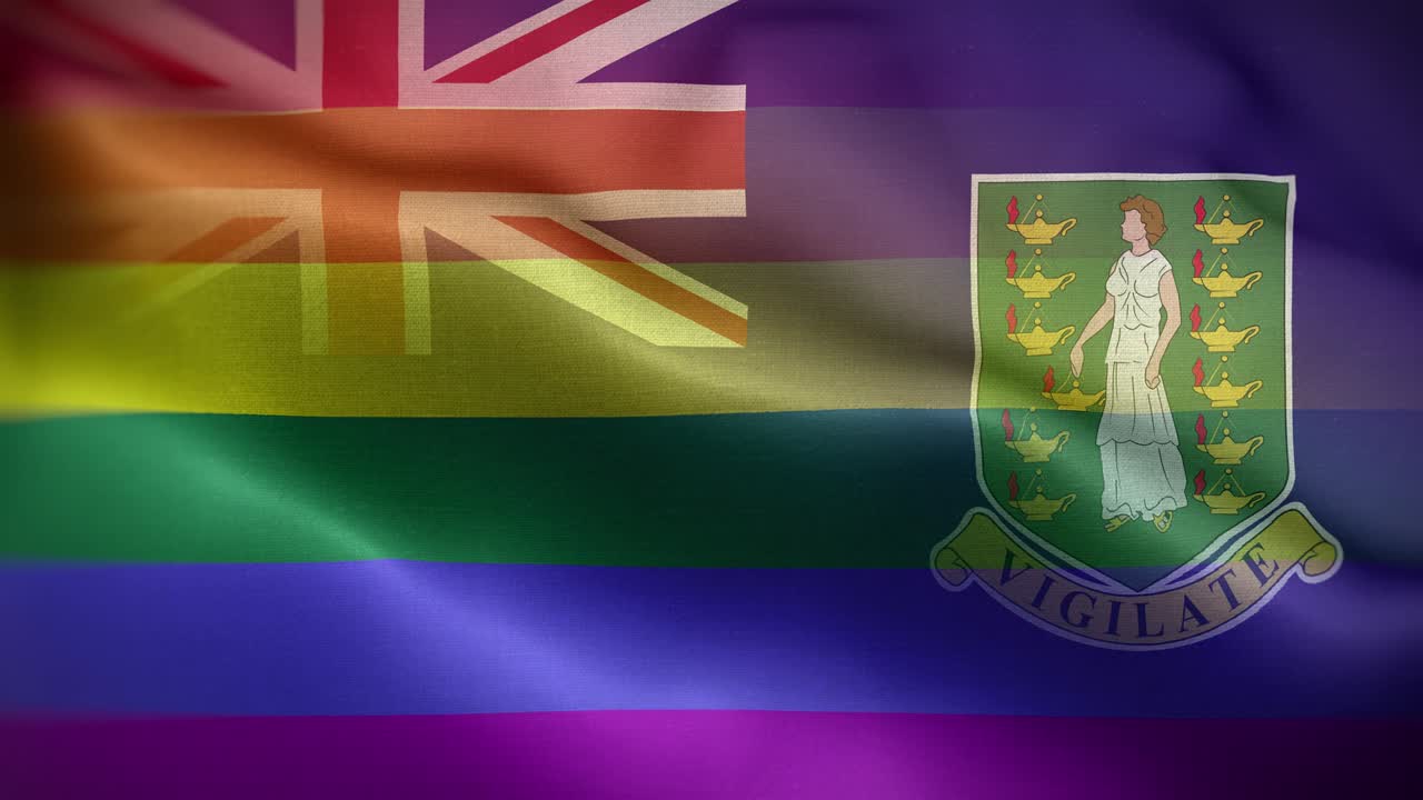 영국령 버진 아일랜드의 국기 루프 배경 4k