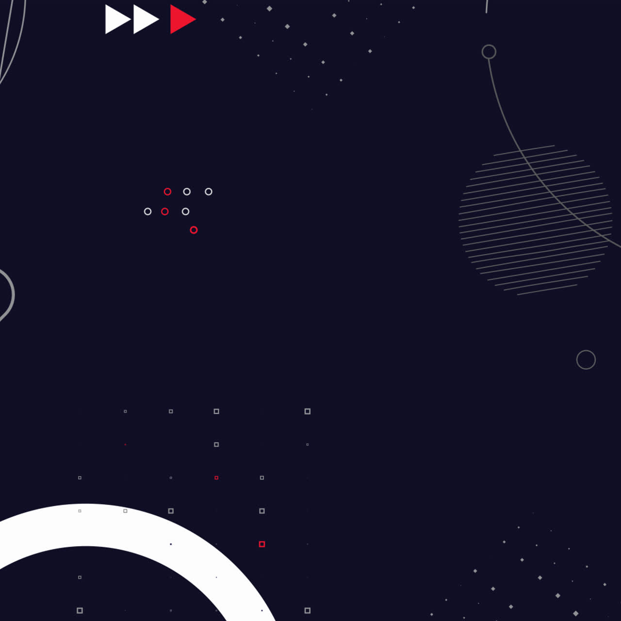 Abstract geometric patterns and a red X mark