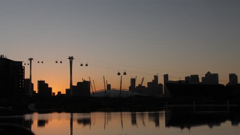 sunset behind the millennium dome
