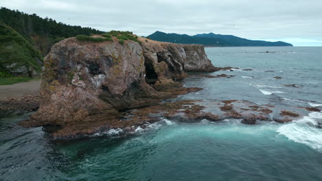 coastal rock formations with sea birds