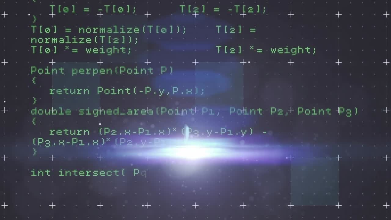 Animation of glitch interference over glowing spots and light recording
