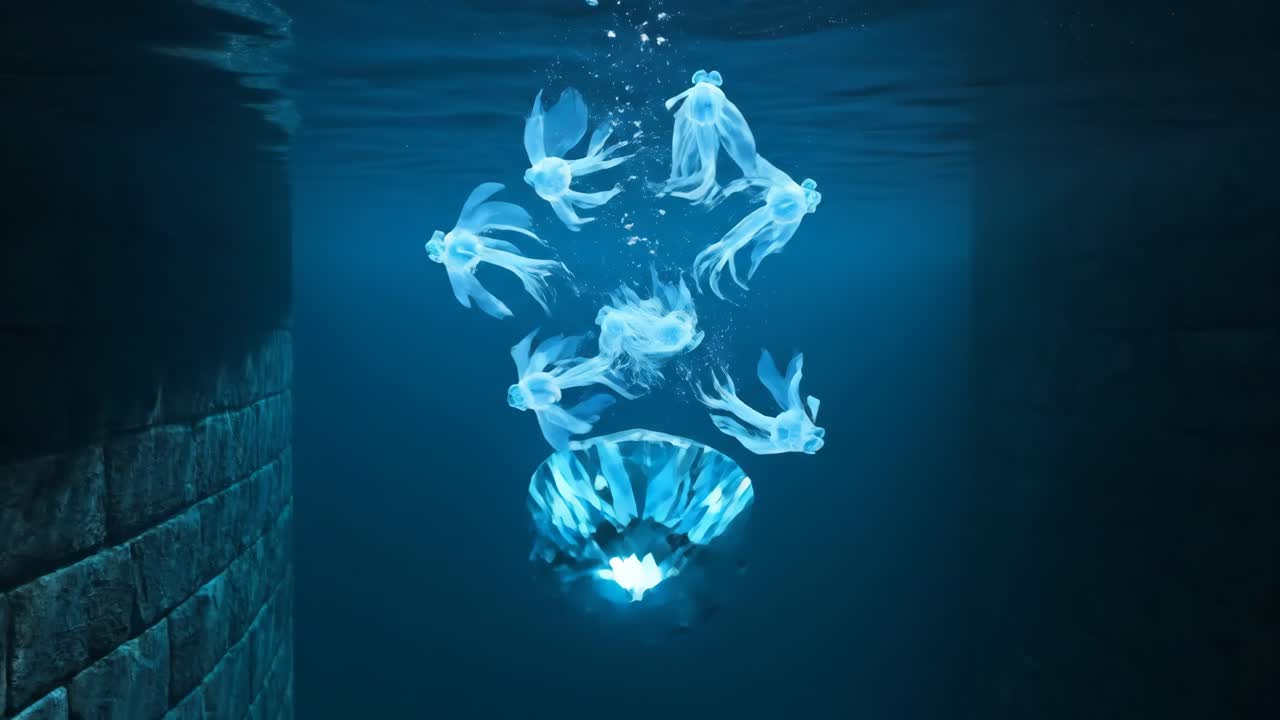Diamonds and Fish Underwater