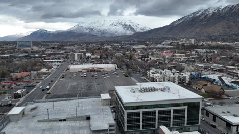 aerial view of provo utah ascending downtown