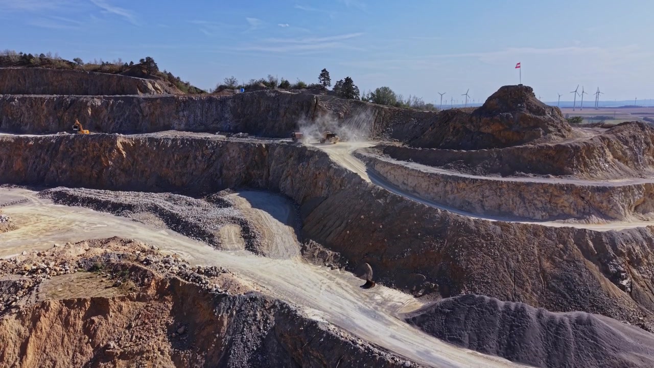 Rocky landscape at a mining site during daytime