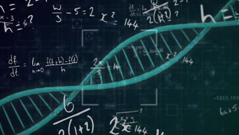 adn y ecuaciones matemáticas sobre el fondo de gradiente.