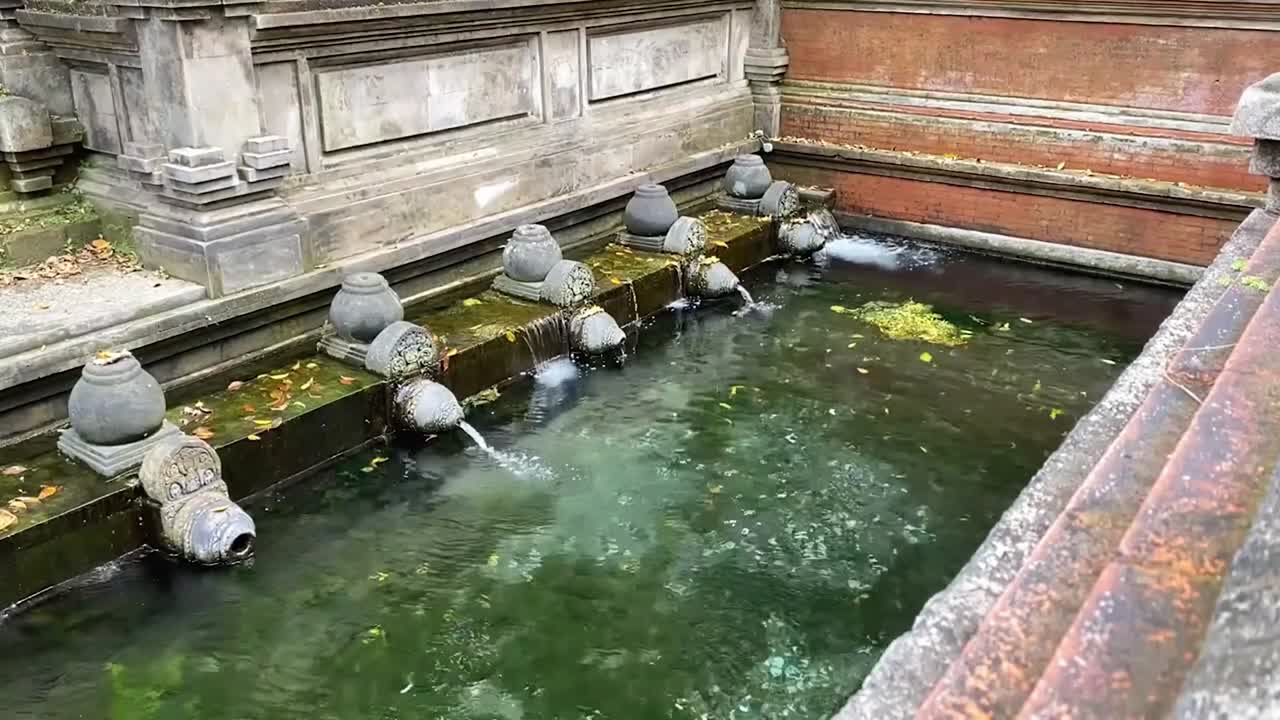 Ancient Balinese Temple Spring Water Feature