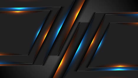 fondo de movimiento abstracto negro con luz azul naranja brillante