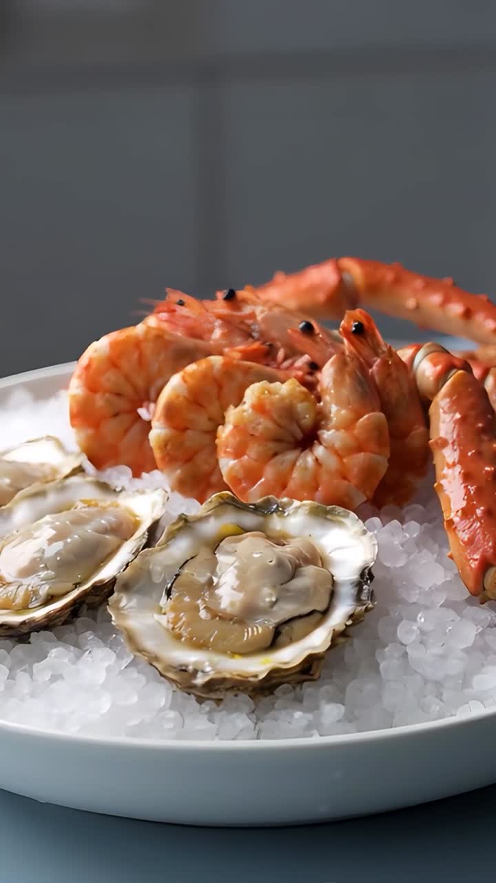 Delicious Seafood on Blurred Background