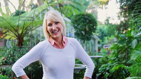 mature woman smiling at camera
