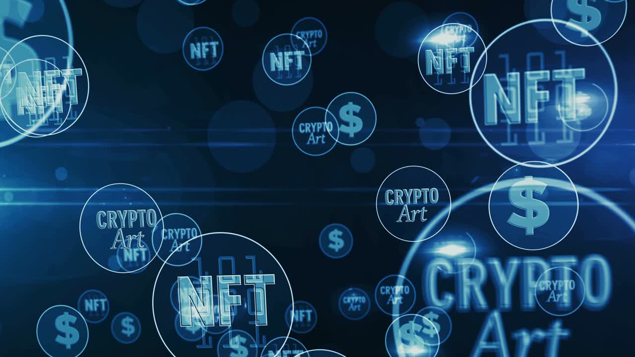 el ciclo de símbolos de arte criptográfico de nft