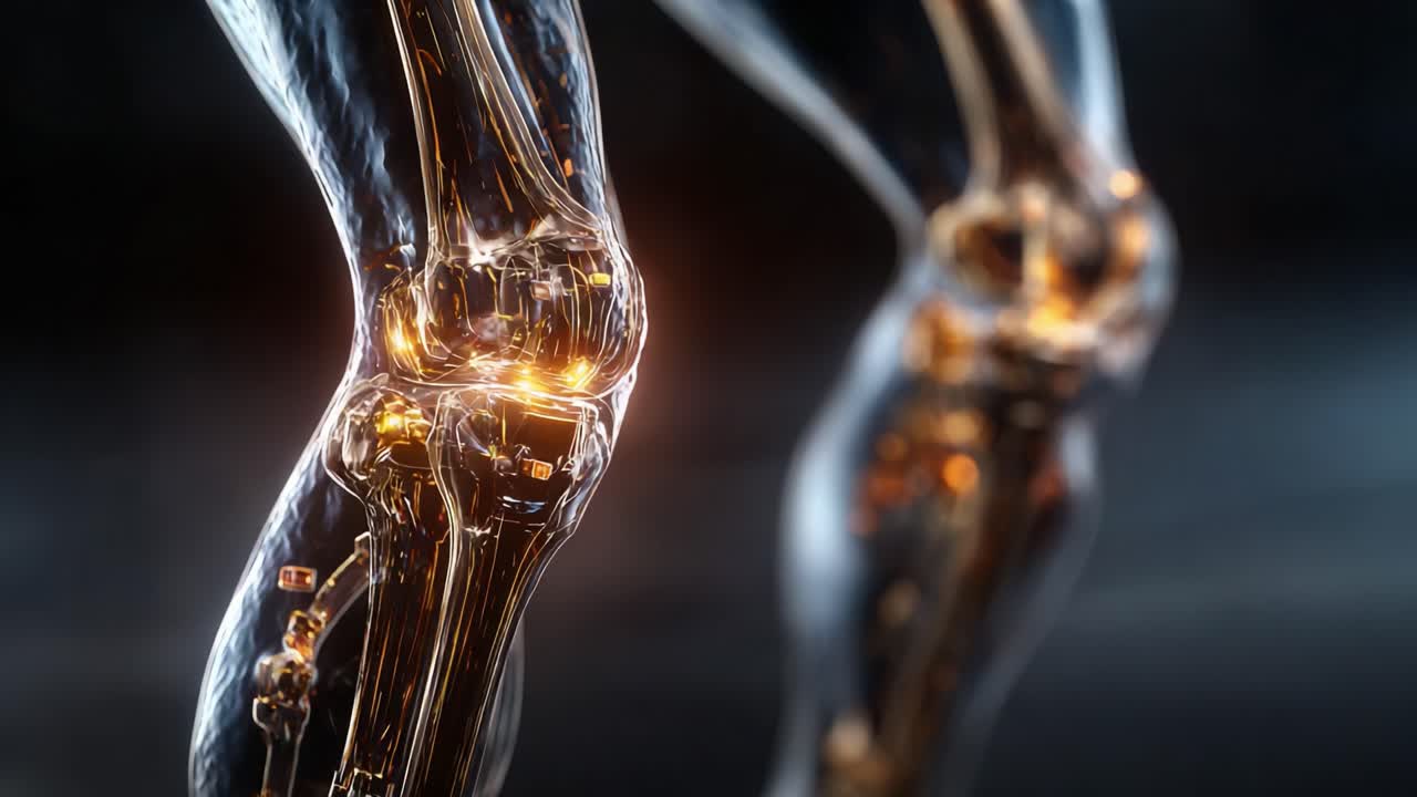 A Dynamic Visualization of Bionic Knee Joints: Exploring the Intersection of Technology and Human Anatomy in Stunning Detail and Clarity