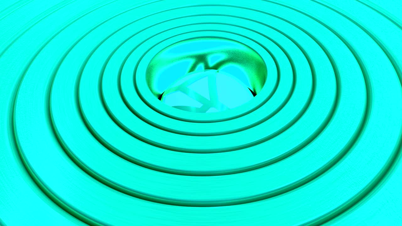 animación 3d de círculos púrpuras abstractos con un núcleo brillante. en bucle