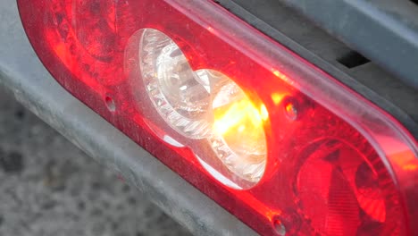 close-up of a truck's tail lights