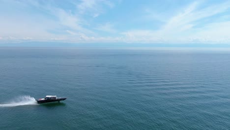 speedboat on a calm lake