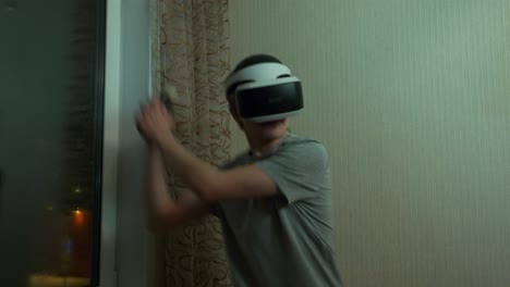 teenager playing vr game