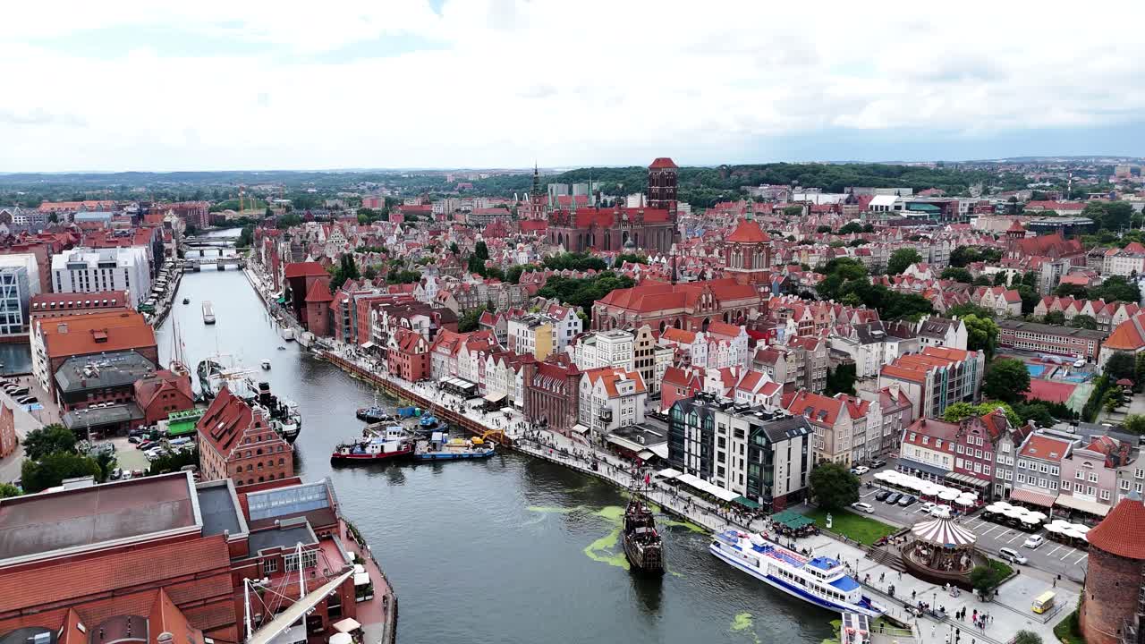 Aerial View of Gdansk's Old Town