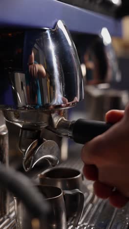 barista making espresso