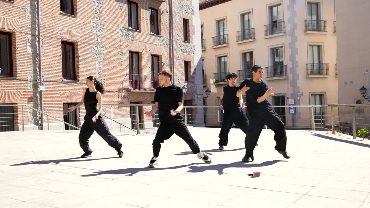 Group of dancers performing street dance