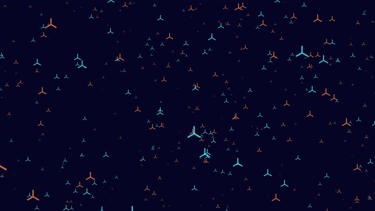 Seamless floating dots blue and orange circular pattern
