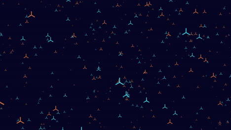Seamless-floating-dots-blue-and-orange-circular-pattern