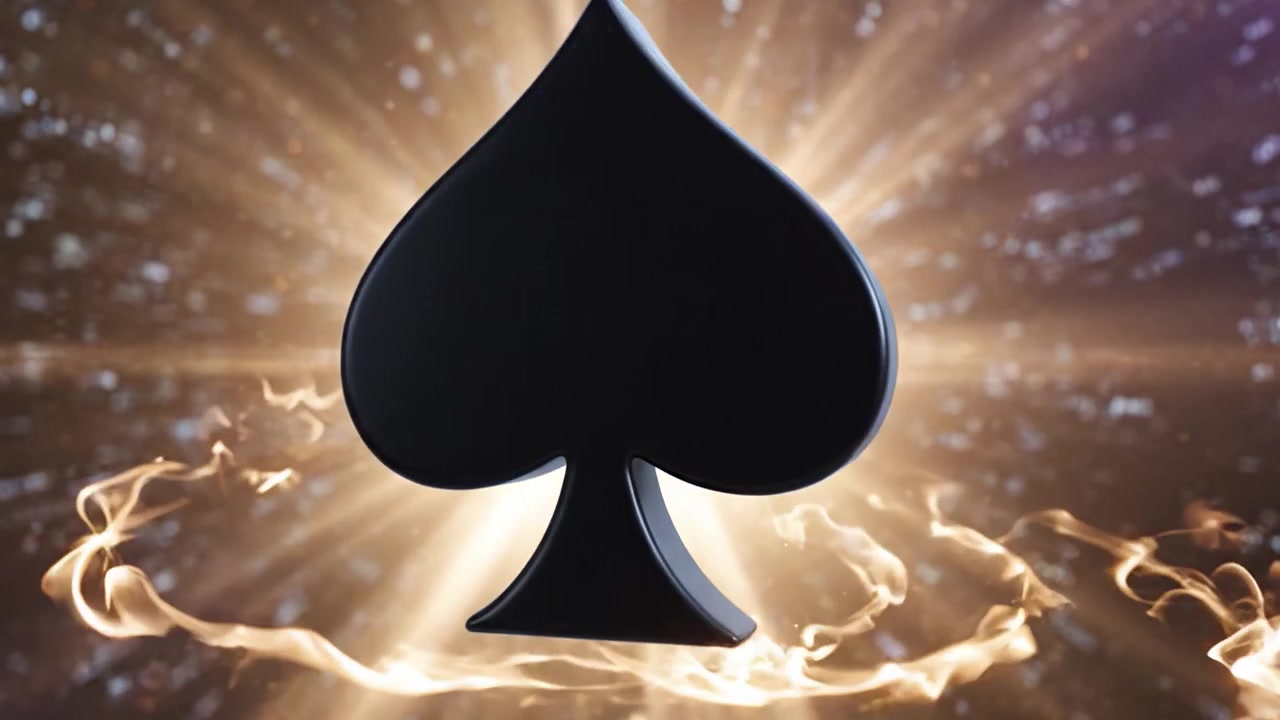 A Captivating Transformation of a Glamorous Playing Card Suit: Sparkling Light to Solid Form in a Stunning Visual Journey