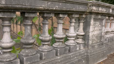 old bridge with old stone balustrade over the highway