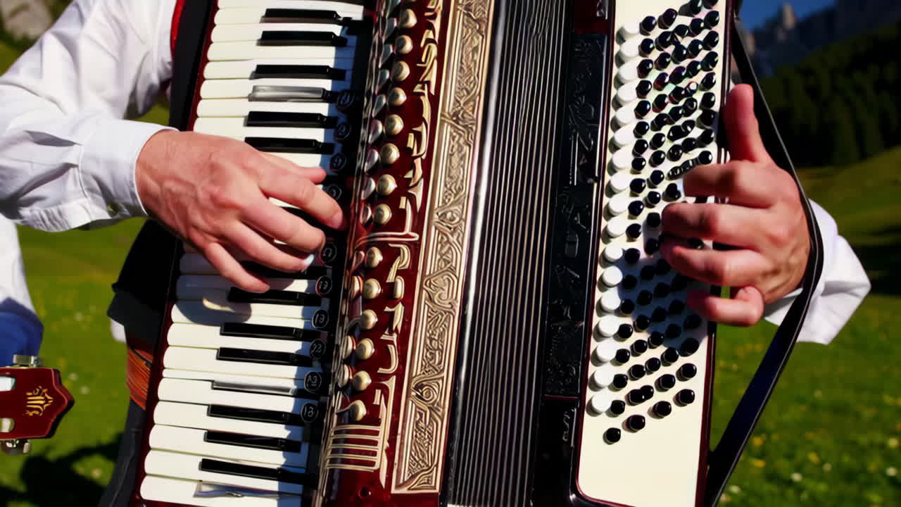 Alpine Musicians Playing Traditional Instruments in the Alps