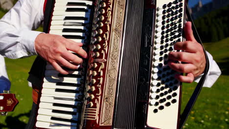 alpine musicians playing traditional instruments in the alps