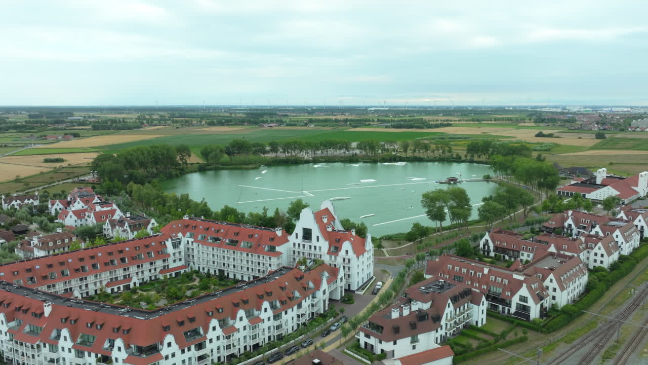 Duinenwater Water Sports Center in Knokke Aerial View