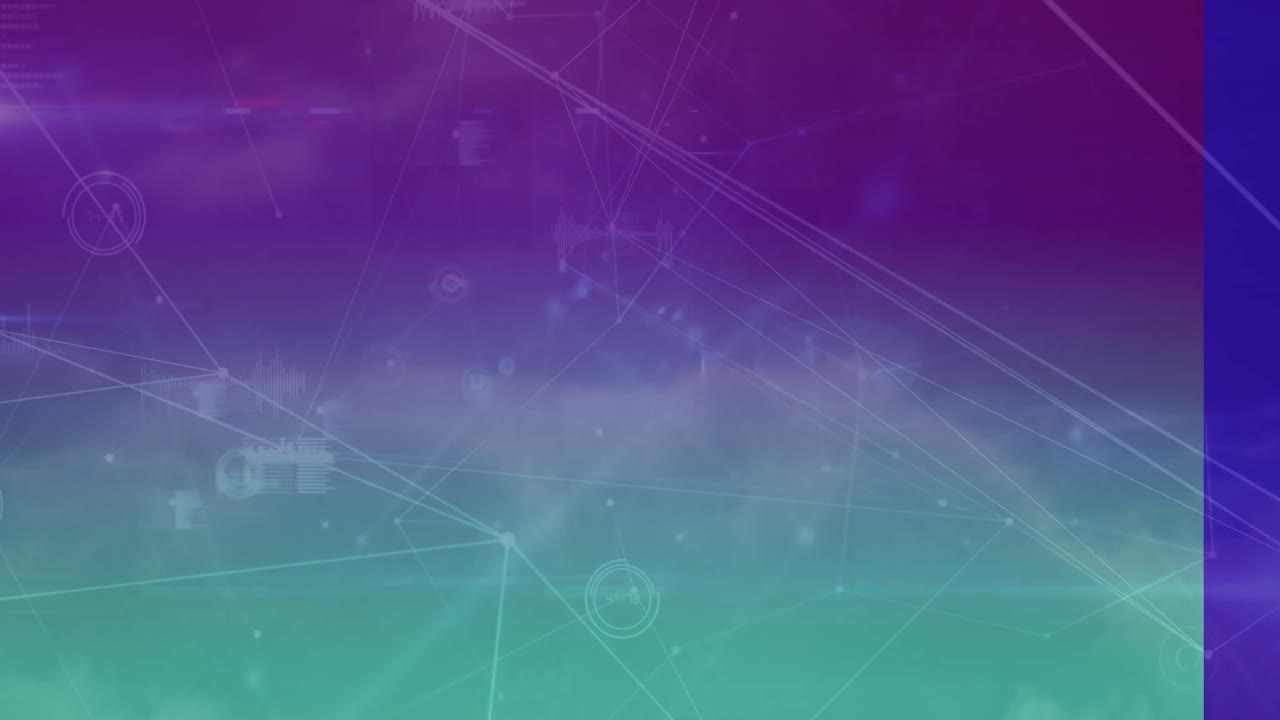 animación digital de la red de conexiones y procesamiento de datos contra un fondo azul