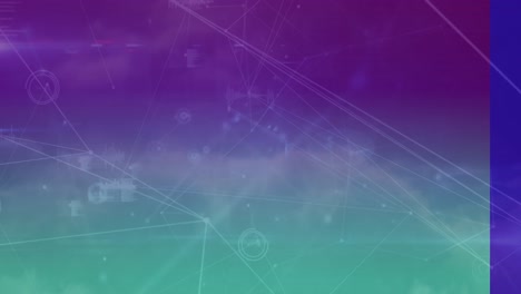 animación digital de la red de conexiones y procesamiento de datos contra un fondo azul