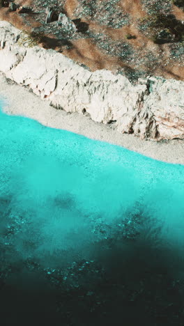 aerial view of a turquoise beach