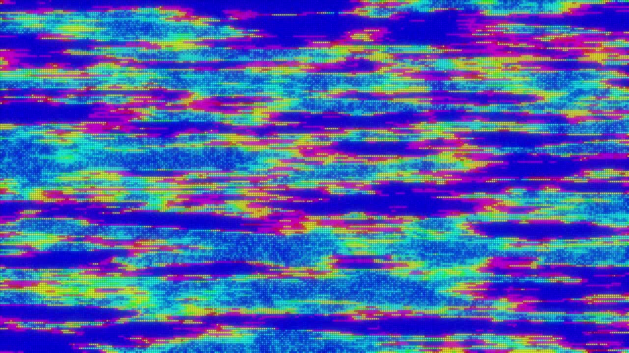 Colorful spots flickering and flashing against blue background