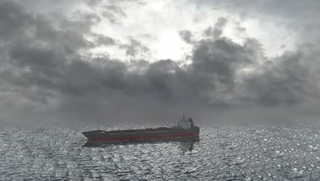 oil tanker in a stormy sea