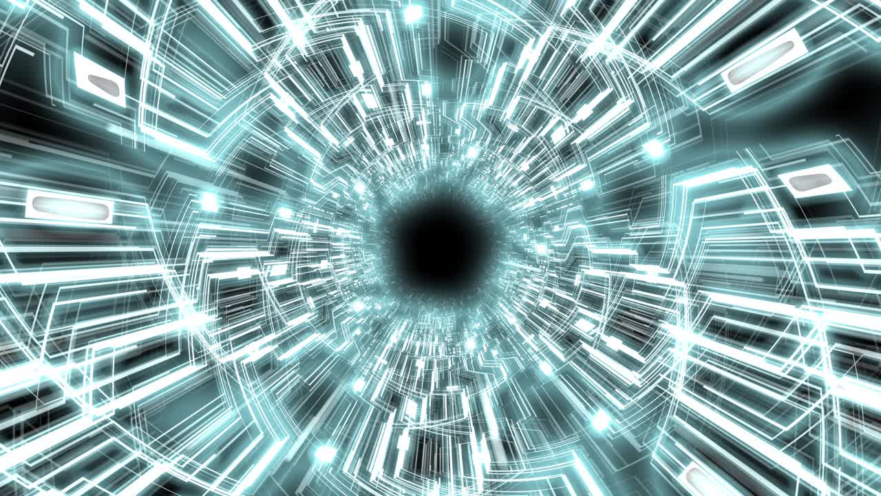 Futuristic Circlular Digital Tunnel Wave Travel with Digital Circuit System