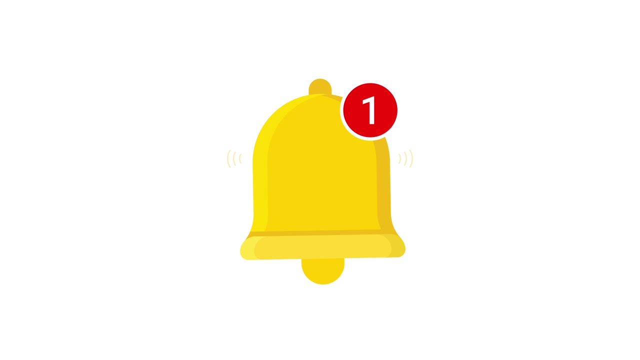 Animated Notification Bell Icon with New Message Alert