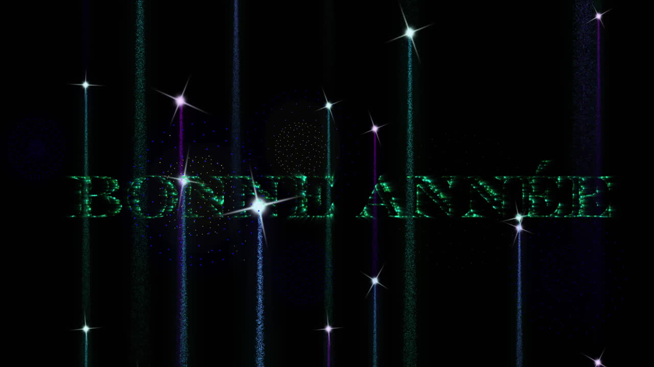 검은색 배경에 불꽃놀이에 대한 본 앤 텍스트의 애니메이션