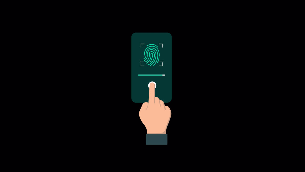 Animated Fingerprint Biometric Scan for Digital Authentication