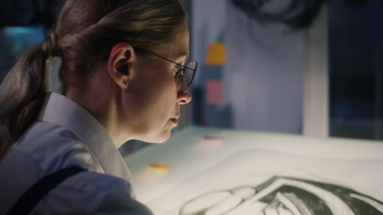 Woman working on a drawing project