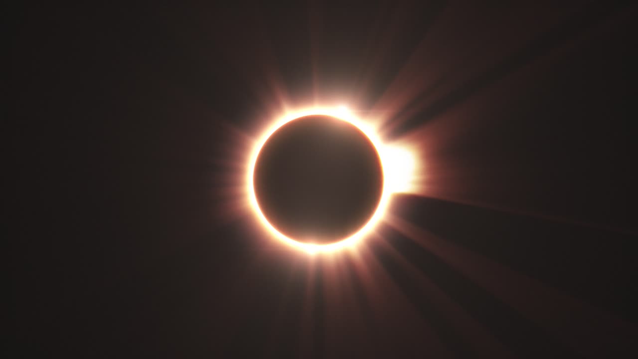 anillo de fuego durante la alineación del eclipse solar total