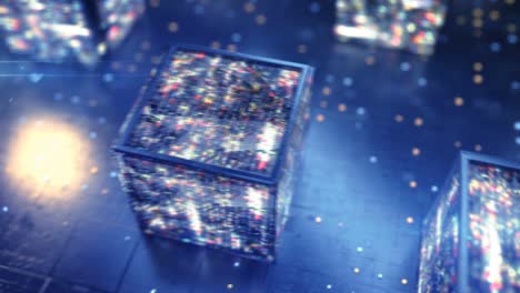 cubos con ruido digital bucle sin costuras animación de renderización 3d