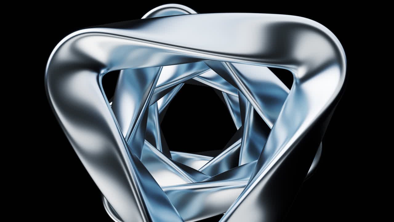 Metallic curve geometry background, 3d rendering.