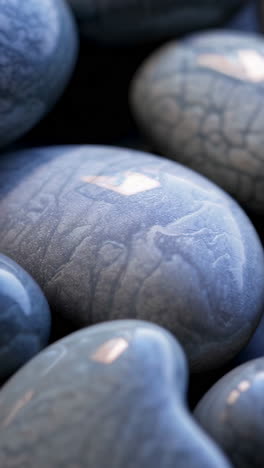 close-up of grey polished stones
