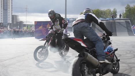 motorcycle stunt show in the city