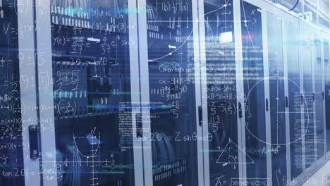 animación del procesamiento de datos en la sala de servidores