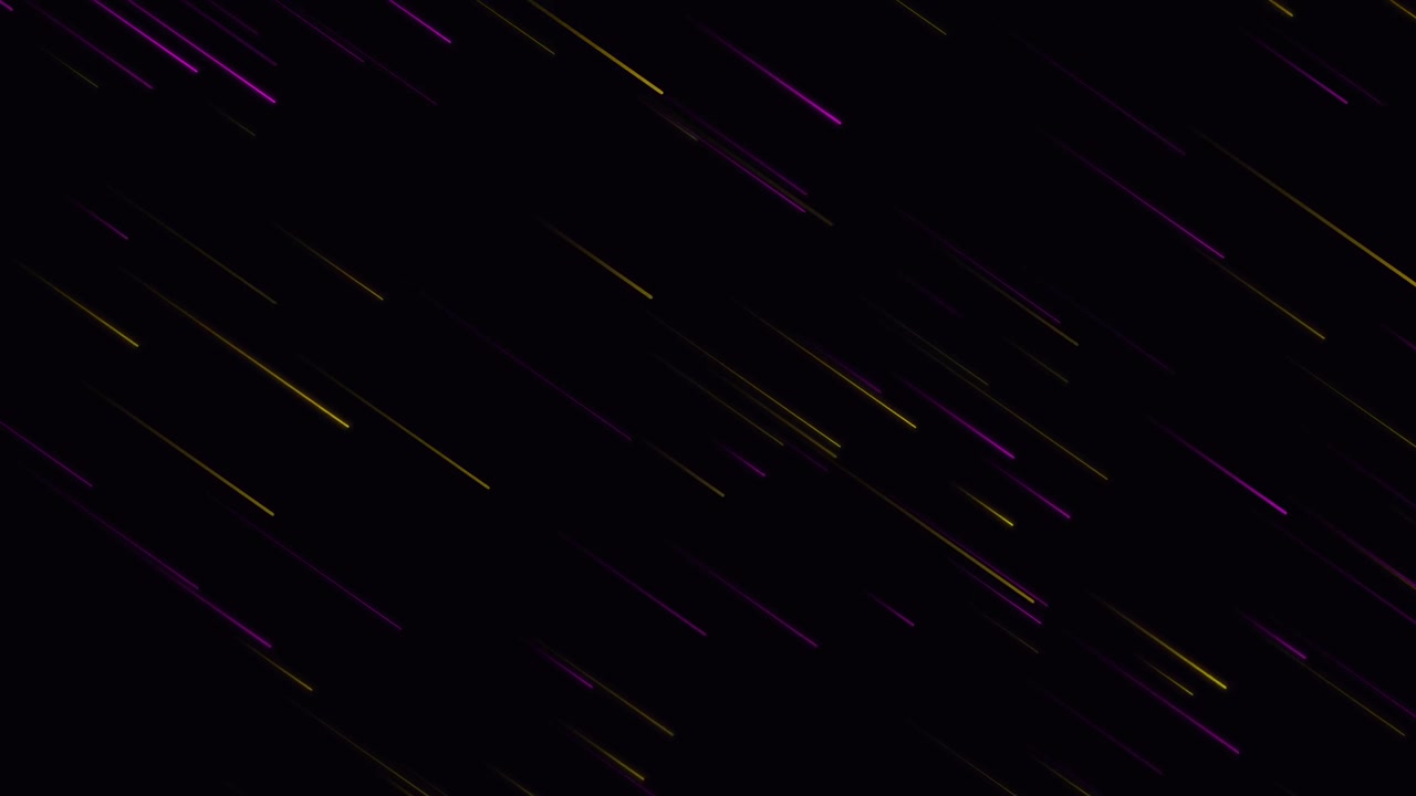 Sfondo astratto in movimento con strisce di luce diagonali viola e gialle