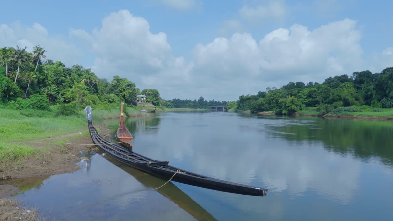 The Aranmula Uthrittathi Vallamkali or Aranmula Boat Race wooden snake boat in aranmula ,kerala