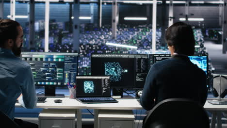 server room system administrators using ai to review infrastructure diagnostics